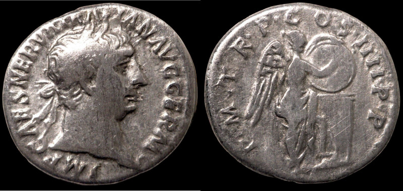 Trajan. (98-117 AD). Denar. (17mm, 2,85g) Rome. Obv: IMP CAES NERVA TRAIAN AVG G...