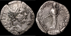 Septimius Severus. (194-195 AD). Denar. (18mm, 1,76g) Rome. Obv: L SEPT SEV PE-RT AVG IMP IIII. laureate bust of Septimius Severus right. Rev: P M TR ...