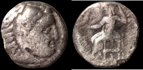 Alexander the great (336-323 BC) AR Drachm. (17mm, 3,43g) Obv: head of Alexander the great right. Rev: sitting Zeus holding eagle and scepter.
