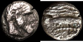(380-350 BC). AR 1/6 Stater. (13mm, 1,92g) Arados. Obv: laureate head of marine deity right. Rev: galley right waves below.