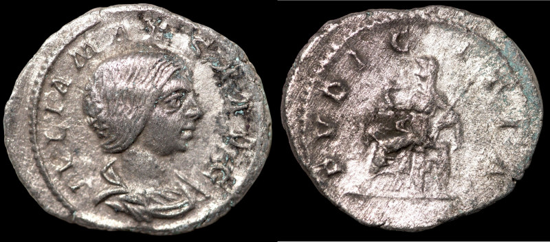 Julia Maesa. (218-222 AD). Denar. (17mm, 2,19g) Rome. Obv: IVLIA MAESA AVG. drap...