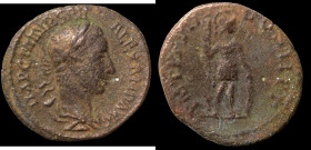 Severus Alexander. (225 AD). Denar. (17mm, 2,76g) Rome. Obv: IMP C M AVR SEV ALEXAND AVG. laureate bust of Severus Alexander right. Rev: Virtus standi...