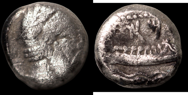 (380-350 BC). AR Third Stater. (11mm, 3,18g) Arados. Obv: laureate head of marin...