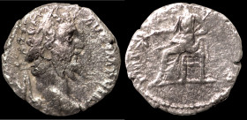 Septimius Severus. (197-198 AD). Denar. (16mm, 1,75g) Rome. Obv: L SEPT SEV PERT AVG IMP X. laureate bust of Septimius Severus right. Rev: PACI AETERN...