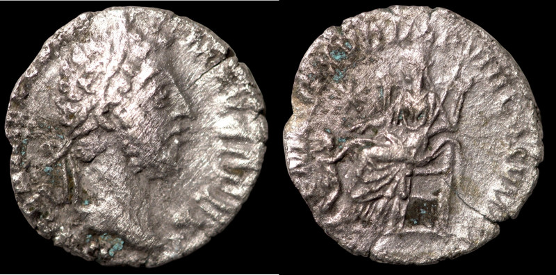 Commodus. (192 AD). Denar. (16mm, 1,61g) Rome. Obv: L AEL AVTEL COMM AVG P FEL. ...
