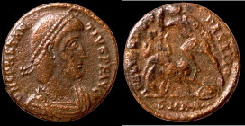 Constantinus II. (351-354 AD). Follis. (23mm, 5,34g) Antioch. Obv: D N CONSTANTIVS P F AVG. diademed bust of Constantinus right. Rev: FEL TEMP REPARAT...
