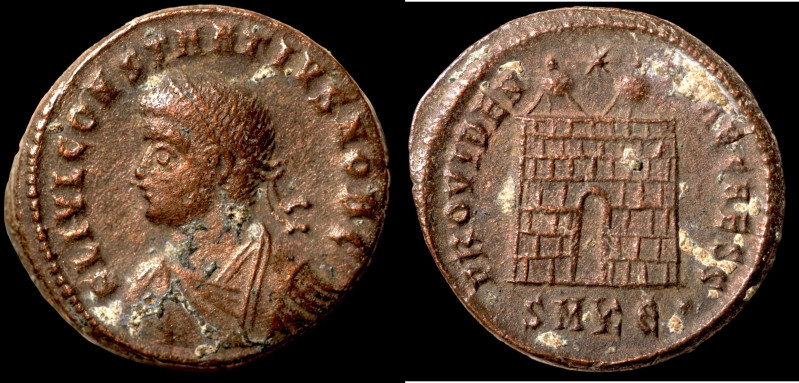 Constantinus I. (307-337 AD). Follis. (18mm, 3,26g) Antioch. Obv: CONSTANTINVS A...