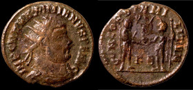 Maximianus. (286-305 AD). Æ Antoninian. (18mm, 2,41g) Antioch. Obv: IMP C M A MAXIMIANVS P F AVG. radiate cuirassed bust of Maximianus right. Rev: CON...