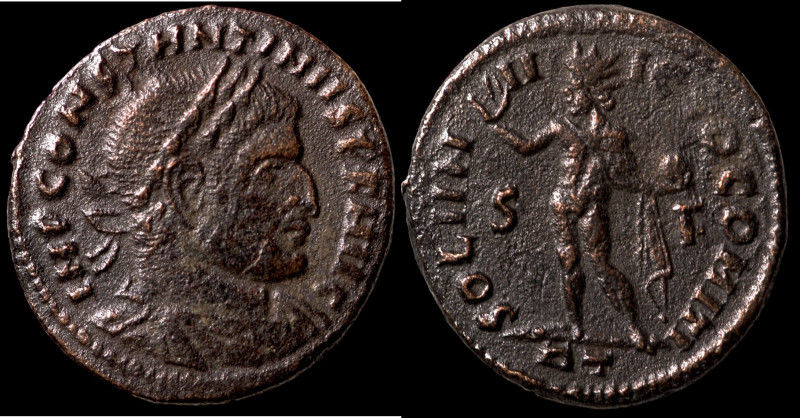 Constantinus I. (307-337 AD). Follis. (19mm, 2,39g) Antioch. Obv: CONSTANTINVS A...