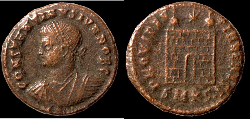Constantinus I. (307-337 AD). Follis. (17mm, 3,16g) Antioch. Obv: CONSTANTINVS A...