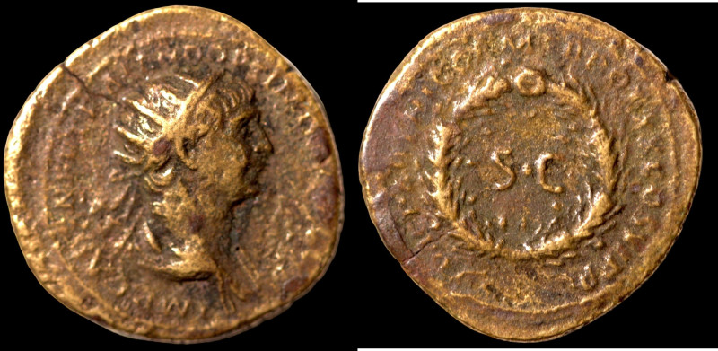Trajan. (115-116 AD). Æ Semis. (20mm, 4,24g) Rome (for circulation in Syria). Ob...