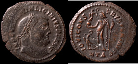 Licinius I. (321-323 AD). Follis. (22mm, 3,35g) Antioch. Obv: IMP C VAL LICIN LICINIVS P F AVG. laureate bust of Licinius right. Rev: IOVI CONSERVATOR...