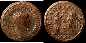 Probus. (276-282 AD). Æ Antoninian. (20mm, 3,52g) Antioch. Obv: IMP C M AVR PROBVS P F AVG. radiate cuirassed bust of Probus right. Rev: RESTITVT ORBI...