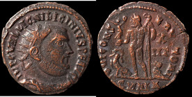Licinius I. (321-323 AD). Follis. (19mm, 3,11g) Antioch. Obv: IMP C VAL LICIN LICINIVS P F AVG. cuirassed bust of Licinius right. Rev: IOVI CONSERVATO...