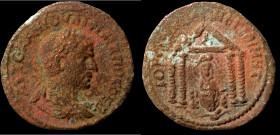 Philipp I. Arabs (244-249 AD). Æ Bronze. (24mm, 9,15g) Mesopotamia. Nisibis. Obv: laureate bust of Philip.I. Arabs right. Rev: temple of river-god.