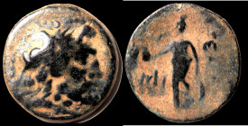 indefinite greek Bronze Æ ( 22mm, 6,63g) Obv: head of Zeus right.