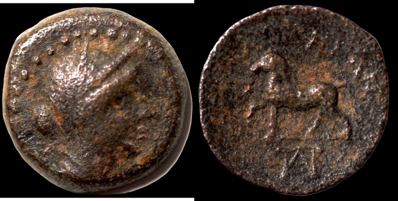 Thrace. Maroneia. (3. Century BC) Æ Bronze. (17mm, 3,82g) Obv: female head right...