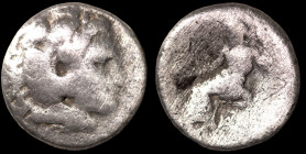 Alexander the Great. (336-323 BC) AR Drachm. (16mm, 3,73g) Obv: head of Alexander the great right. Rev: sitting Zeus holding eagle and scepter.
