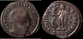 Licinius I. (321-323 AD). Follis. (22mm, 3,29g) Antioch. Obv: IMP C VAL LICIN LICINIVS P F AVG. laureate bust of Licinius right. Rev: IOVI CONSERVATOR...