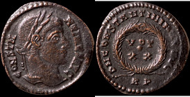 Constantinus I. (307-337 AD). Follis. (20mm, 1,69g) Trier. Obv: CONSTANTINVS AVG. laureate bust of Constantinus right. Rev: DN CONSTANTINI MAX AVG. wr...