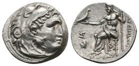 KINGS OF THRACE (Macedonian). Lysimachos (305-281 BC). AR Drachm. Kolophon. In the name of Alexander III of Macedon.
Obv: Head of Herakles right, wea...