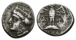 PONTOS. Amisos (as Peiraieos). AR Siglos (Circa 435-370 BC). Diog-, magistrate.
Obv: Head of Hera left, wearing ornamented stephanos.
Rev: ΔΙ-ΟΓ / Π...