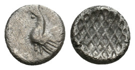 TROAS, Dardanos (450-420 BC.) AR Obol.
Obv: Cock standing left.
Rev: Diagonally criss-crossed pattern.
Klein 303.
Condition: Very fine.
Weight: 0...