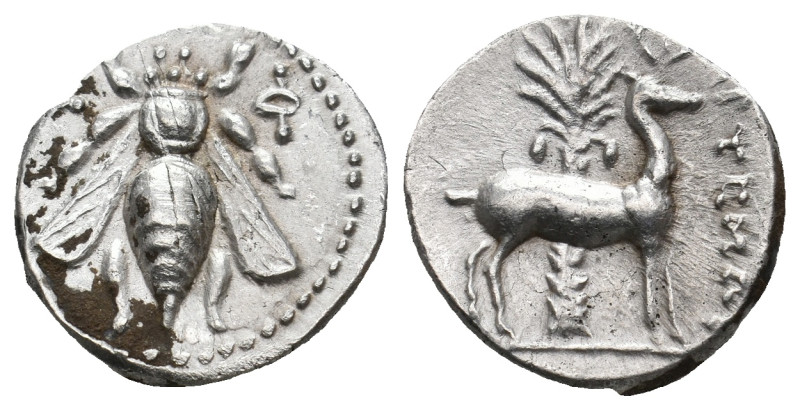 IONIA, Ephesos (Circa 202-150 BC.) AR Drachm. Artemon, magistrate.
Obv: Ε - Φ....