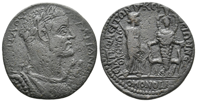 PHRYGIA, Hierapolis. Valerian I, 253-260 AD. AE. Homonoia issue with Ephesus
Ob...