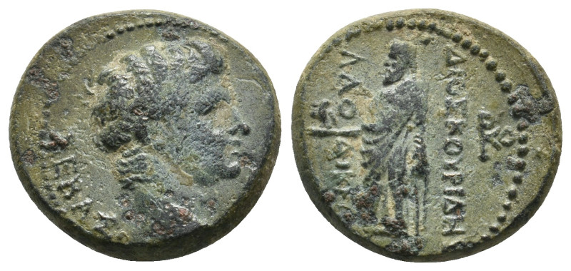 PHRYGIA, Laodicea. Tiberius, 14-37 AD. AE. Dioskourides, magistrate.
Obv: ΣΕΒΑΣ...