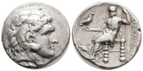 Greek, Kings of Macedon. Babylon. Alexander III "the Great" 336-323 BC. Tetradrachm AR,27,2 mm., 17,4 g.
Head of Herakles right, wearing lion skin hea...