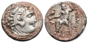 Greek, Kings of Macedon Alexander III (336-323 BC) drachm 3,82 g. 17,9 mm. 
Head of Herakles right wearing lion skin Rev Zeus seated left on throne, h...