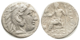 Kingdom of Macedon. Alexander III 'the Great' AR Drachm.
circa 310-301 BC. Head of Herakles right, wearing lion's skin / Zeus seated left; 16,9 mm. 3,...