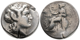 Greek
KINGS of THRACE, Macedonian, Lysimachos (Circa 305-281 BC) AR Tetradrachm (29.7 mm, 15,9 g)
Obv: Diademed head of the deified Alexander right, w...