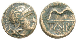 Kingdom of Pergamon, temp. Eumenes I to Attalos I Æ . In the name of Philetairos. Circa 260-230 BC. Head of Athena to right, wearing crested Attic hel...