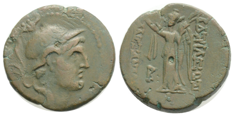 Greek
Seleukid Kingdom. Antioch. Alexander I Balas 152-145 BC. Bronze Æ, 4,2 g. ...