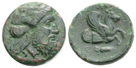 Greek
MYSIA, Iolla (Circa 4th century BC) AE Bronze (17,4 mm, 4 g)
Obv: Laureate head of Zeus right.
Rev: IOΛΛEΩN. Forepart of Pegasos right; below, g...