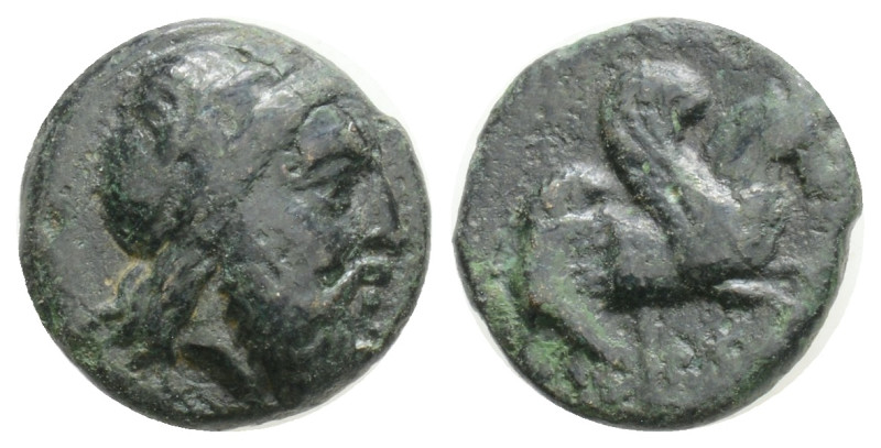Greek Asia. Mysia, Adramyteion. AE, 4th century BC. Obv. Laureate head of Zeus r...
