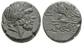 PONTOS. Amisos. Ae (Circa 85-65 BC). 8,3 g. 19,6 mm.
Obv: Laureate head of Zeus right.
Rev: ΑΜΙΣΟΥ. Eagle standing left on thunderbolt, head right; st...
