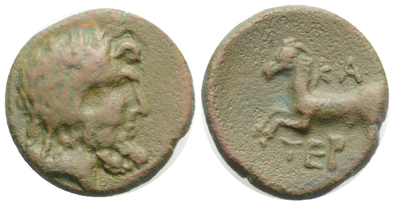Pisidia, Termessos Æ Dated CY 8 = 64/3 BC. Laureate head of Zeus to right / Hors...