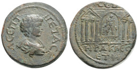 PONTUS. Sebastopolis-Heracleopolis. Geta (Caesar, 198-209). Ae . 15 g. 28,8 mm. 
Obv: Λ CEΠΤ ΓΕΤΑC K. Bareheaded, draped and cuirassed bust right.
Rev...