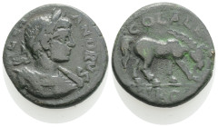 Roman Provincial
Troas. Alexandreia. Severus Alexander AD 222-235. Bronze Æ 22,4 mm., 7,5 g.
IM S ALEXANDER AV, laureate head right / COL AV TRO, hors...