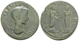 Pisidia Antioch Gordian III AE. AD 238-244. (24,5 g. 34,5 mm.)
Radiate, draped and cuirassed bust to right, 
Rev. CAES ANTIOCH COL, statue of Gordian ...