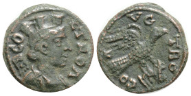Troas, Alexandria Troas, Pseudo-Autonomous Issue of Mid Third Century AD, 4,3 g. 21 mm.
Obverse: AV GO TRO, Turreted and draped bust of Tyche right, v...