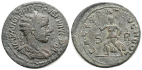 Pisidia, Antiochia. Philip I. A.D. 244-249. AE (11,1 g. 28,1mm.)
Radiate, draped and cuirassed bust of Philip seen from behind
Rev. ANTIOCH COL CAES. ...