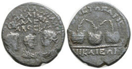 Roman Provincial
BITHYNIA, Nicaea. Valerian I, with Gallienus and Valerian II Caesar. AD 253-260. Æ Tetrassarion (25,7 mm, 8,6 g, 7h). Games issue. Ra...