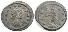 GALLIENUS (253-268). Antoninianus. Antioch. 4 g. 22,7 mm.
Obv: GALLIENVS AVG. Radiate, draped and cuirassed bust right.
Rev: PIETAS AVG / VIIC•. Galli...