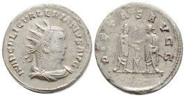 Valerianus I (253-260) - BI Antoninianus ( Samosata AD 255-56, 3,4 g. 23 mm.) – IMP C P LIC VALERIANVS AVG, radiate, draped and cuirassed bust right /...