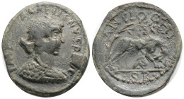 PISIDIA. Antioch. Gallienus (253-268). Ae. 15,9 g. 25,4 mm.
Obv: IMP CA GALIHNVS PIVS. Radiate, draped and cuirassed bust right.
Rev: ANTIOSHI (sic) C...