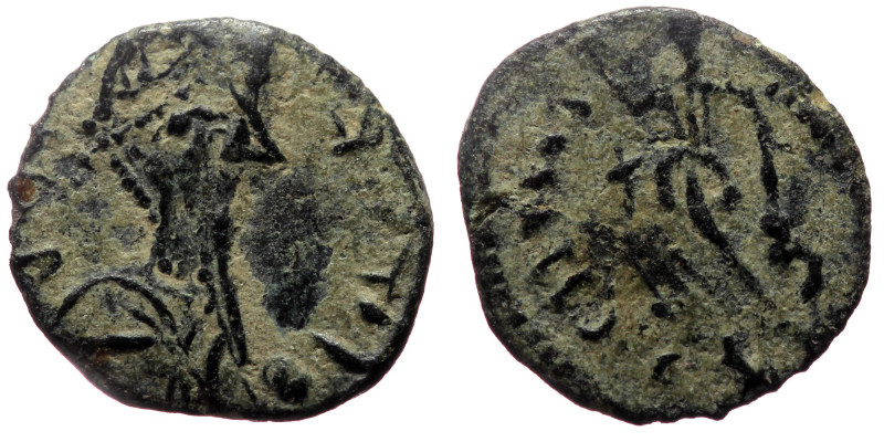 Barbaric imitation of Late Roman Imperial AE Nummus (Bronze, 0,55g, 11mm)
Obv: G...